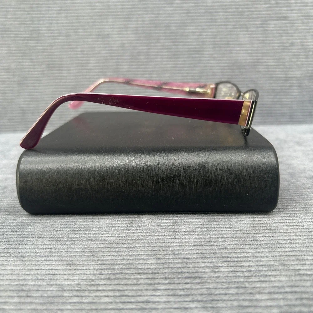 Sally Hansen Y2k Eyeglass Frames Gunmetal Purple Rectangular Lilac Pattern